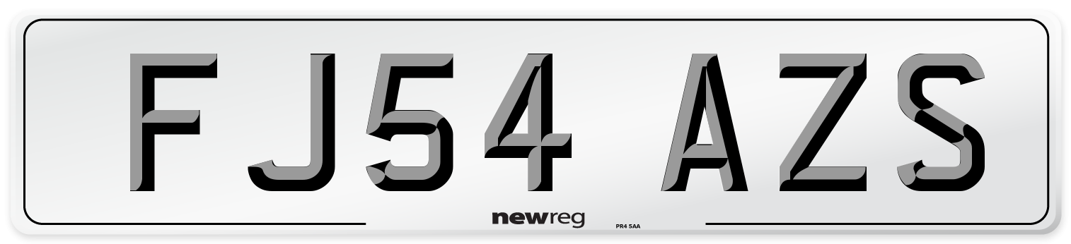 FJ54 AZS Number Plate from New Reg